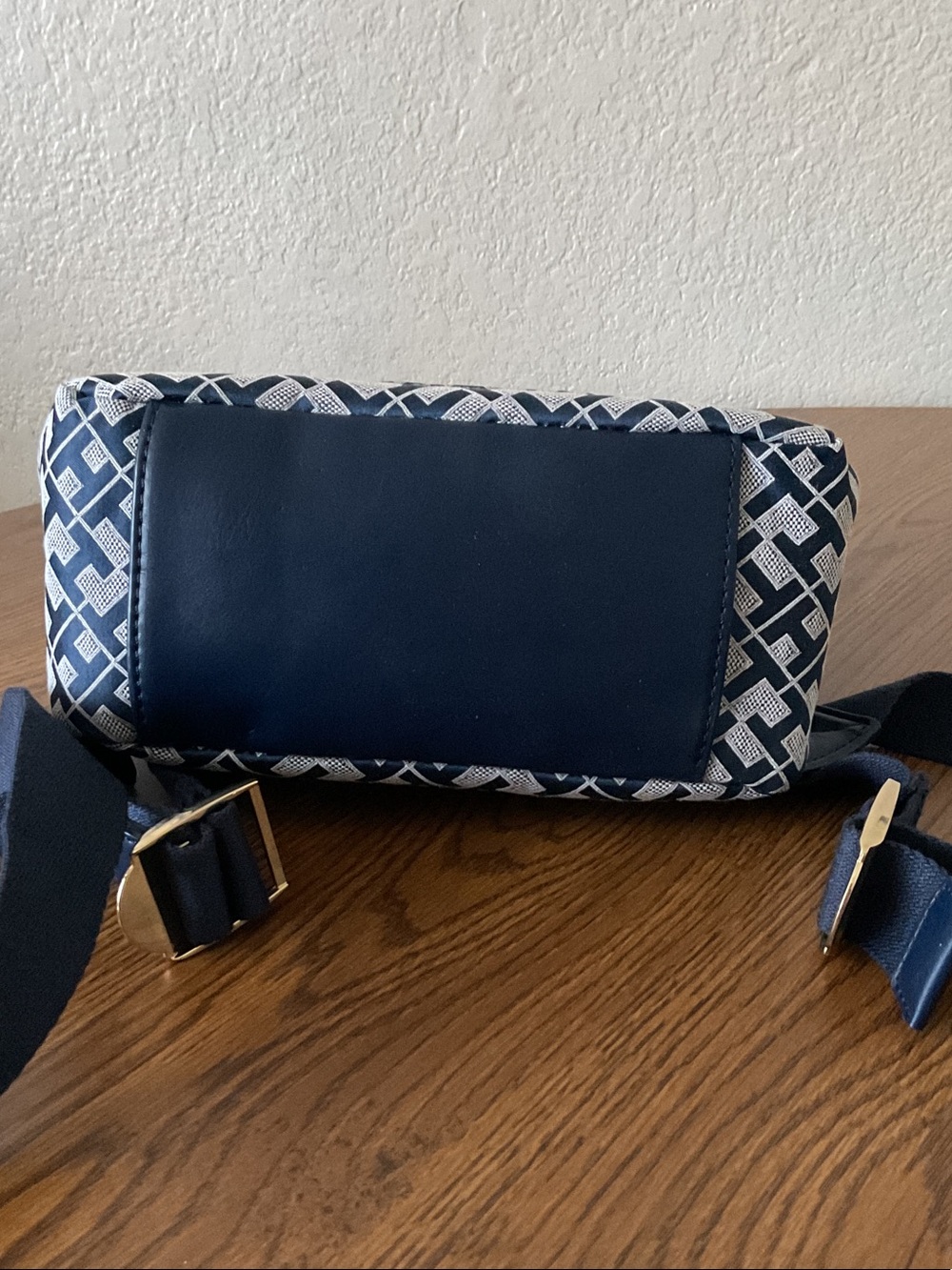 Tommy Hilfiger Navy White Monogram Mini Backpack with Signature Stripe - Picture 4 of 12